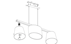 Almeida Taklampa 86cm Svart/Grå/Vit