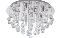 Almonte Kristallplafond 50cm G9 LED 3000K 8x3W Krom IP44