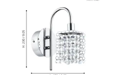 Almonte Vägglampa Kristall G9 LED 3000K 3W Krom IP44