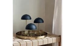 Along Uppladdningsbar Bordslampa 12/20cm 3 styck + Bricka Svart/Mässing