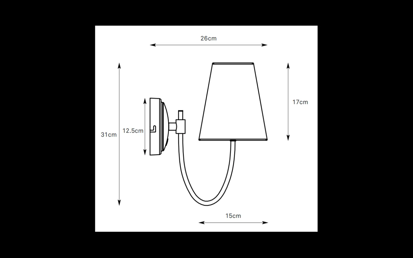 Amar Vägglampa Svart/Beige