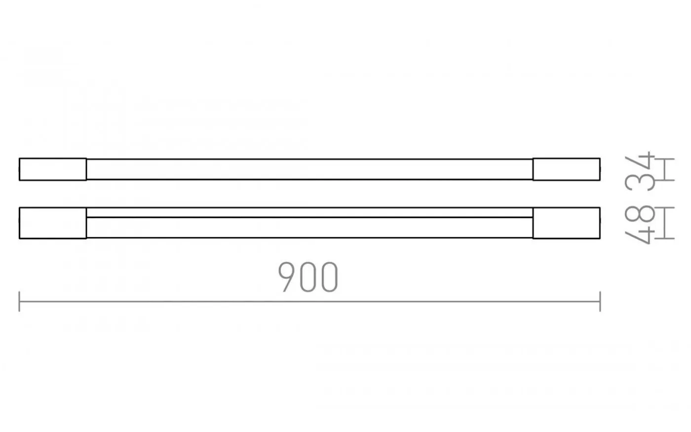 Amenity Vägglampa Krom 90cm LED 11W IP44 3000K