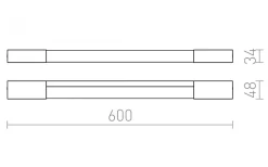 Amenity Vägglampa Krom 60cm LED 8W IP44 3000K