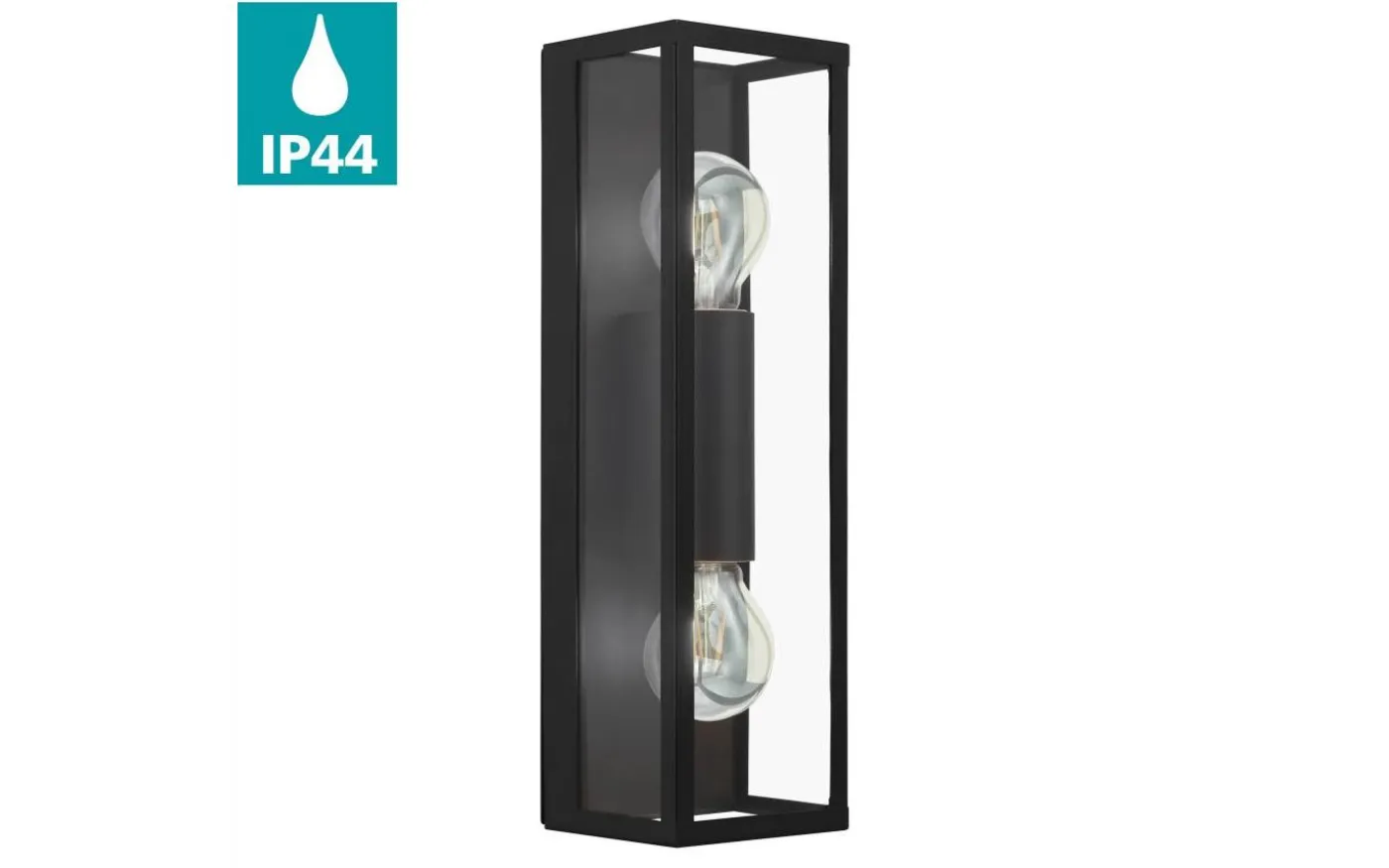 Amezola 2L Vägglampa Svart IP44
