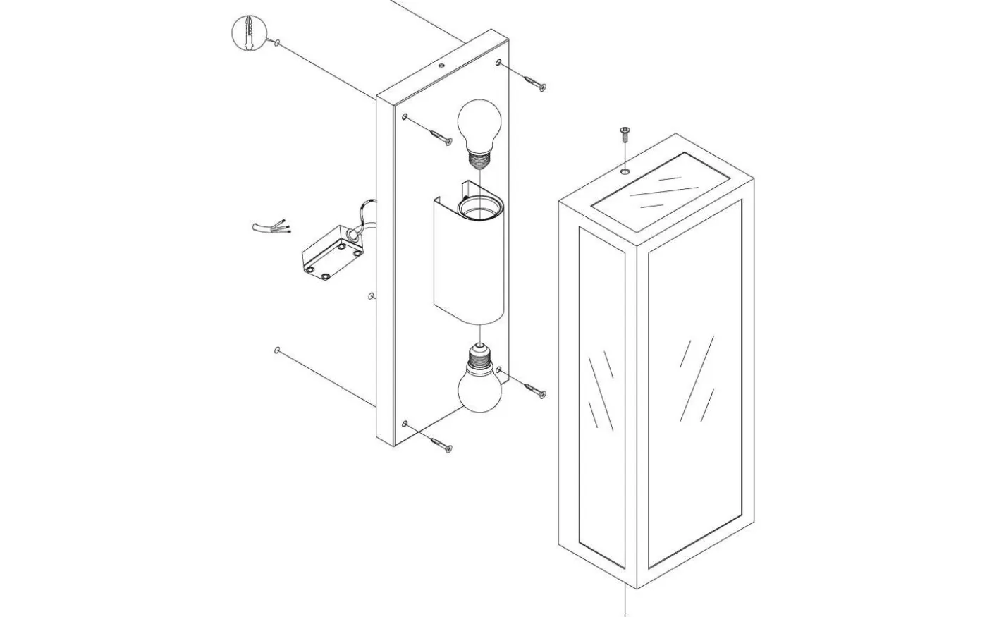 Amezola 2L Vägglampa Svart IP44