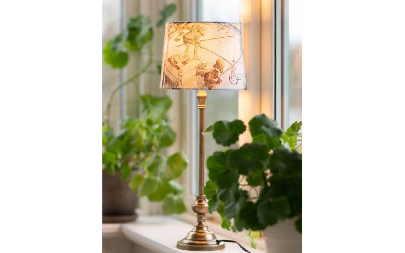 Andrea Bordslampa 53cm Antikmässing/Blå