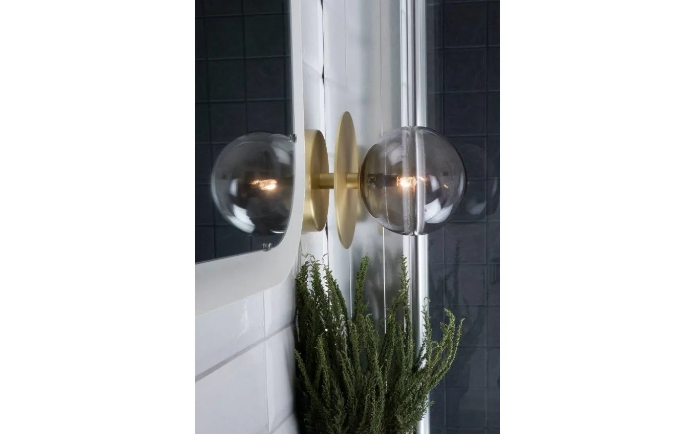 Art Deco Badrumslampa Mässing/Rök IP44