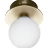 Art Deco Plafond/Vägglampa 16cm Borstad Mässing IP44