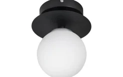 Art Deco Plafond/Vägglampa 24cm Svart/Vit IP44