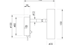 Artic Vägglampa LED 6W 3000K Svart/Krom