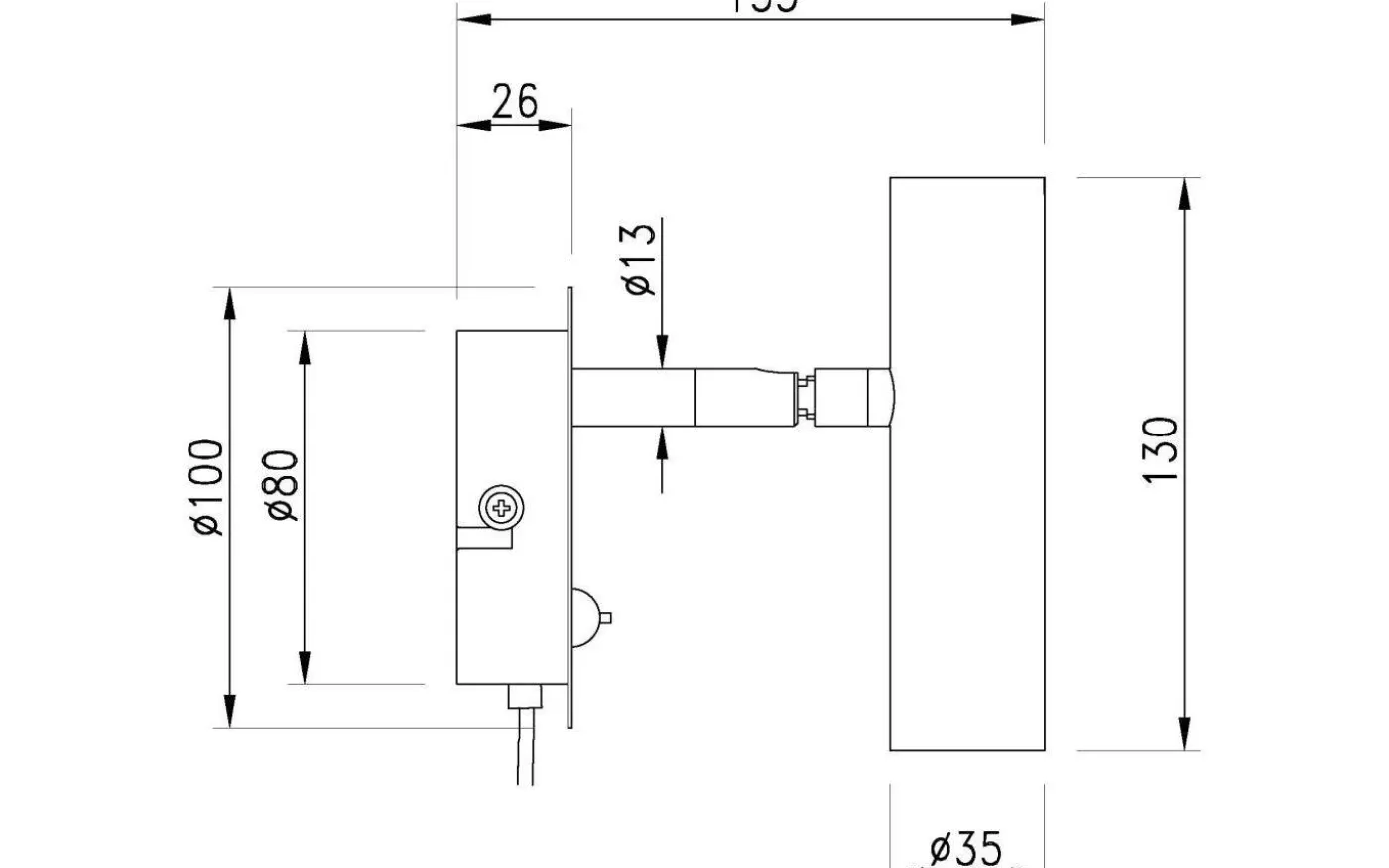 Artic Vägglampa LED 6W 3000K Svart/Krom