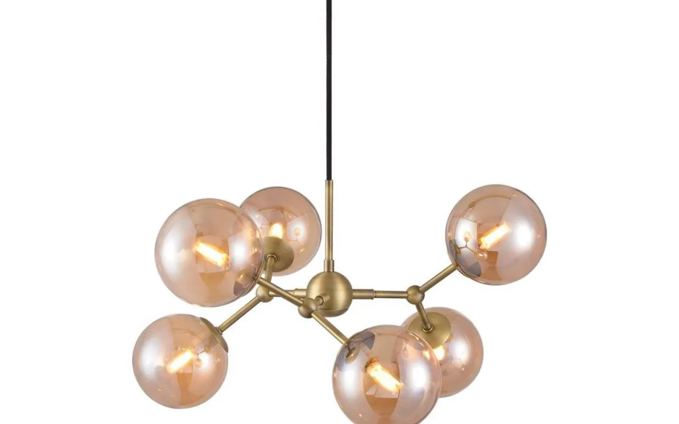 Atom Taklampa 57cm Antik Mässing/Amber