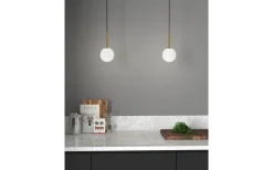 Ballon Fönsterlampa 14cm Mässing/Opalglas