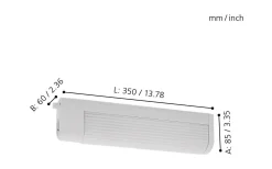 Bari 1 Spegelbelysning med Uttag 35cm Vit