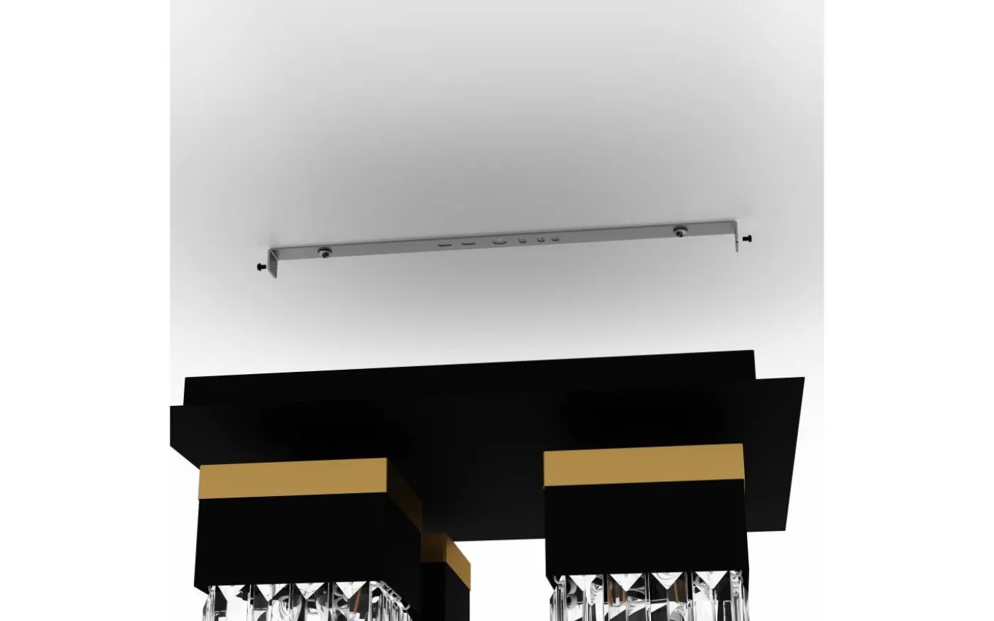 Barrancas Plafond 38cm Svart/Kristall