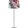 Base Bordslampa 58cm Silver med mönstrad skärm