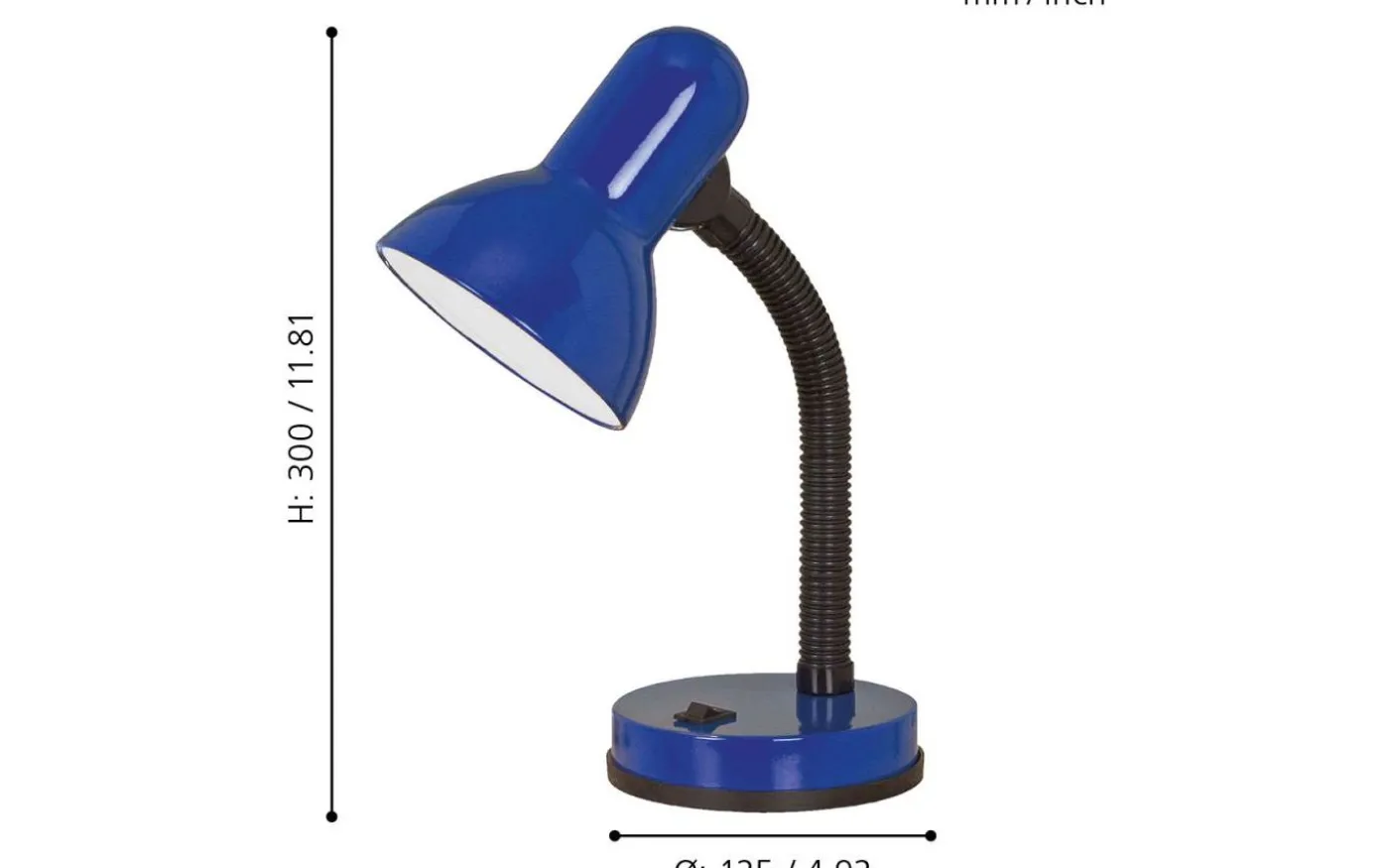 Basic Skrivbordslampa 30cm Blå