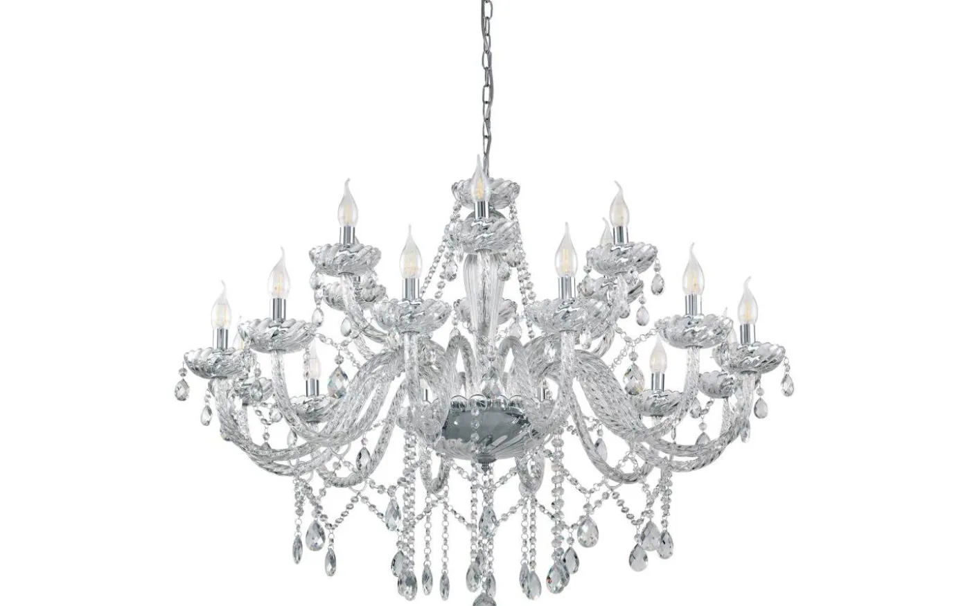 Basilano Kristallkrona 18-Arm 100cm Krom