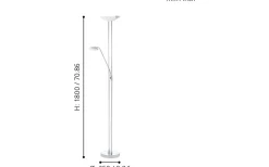 Baya Golvlampa 180cm LED 3000K 2,5+20W Krom