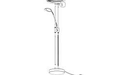 Baya Golvlampa 180cm LED 3000K 2,5+20W Krom