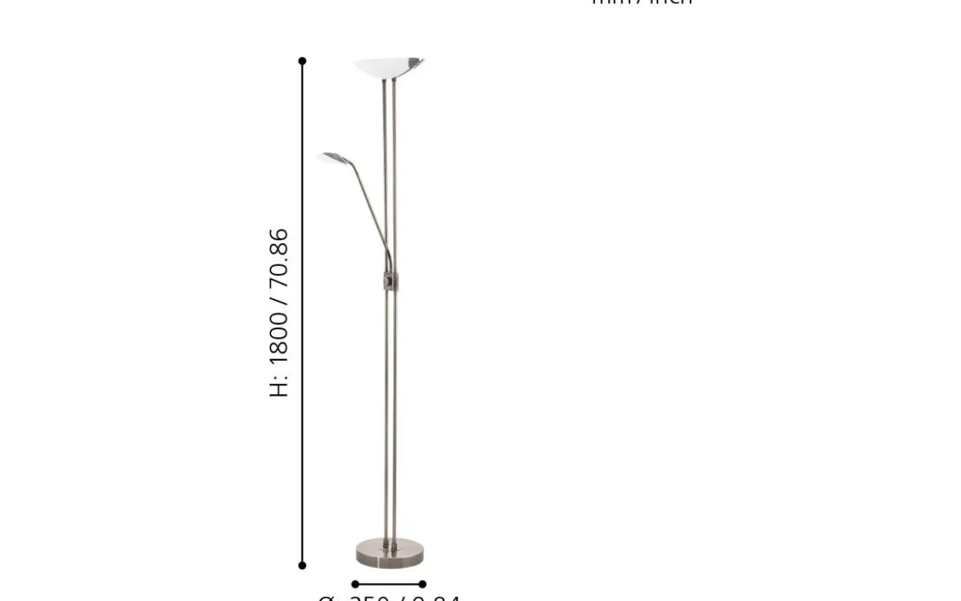 Baya Golvlampa 180cm LED 3000K 2,5+20W Brons