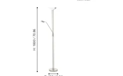 Baya Golvlampa 180cm LED 3000K 2,5+20W Matt Nickel