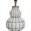 Beatrice Lampfot 50cm Vit/Mässing