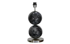 Bertone Lampfot 47cm Svart Marmor/Silver