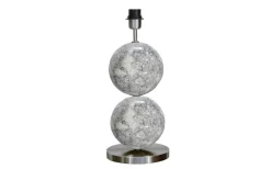 Bertone Lampfot 47cm Vit Marmor/Silver