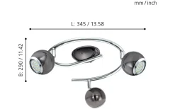 Bimeda Takspotlight 29cm GU10 LED 3000K 3x2,8W Nickel