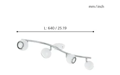 Bimeda Takspotlight 64cm GU10 LED 3000K 4x2,8W Vit