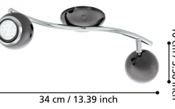 Bimeda Takspotlight 37cm GU10 LED 3000K 2x2,8W Nickel