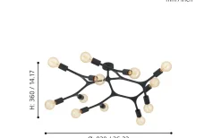 Bocadella Plafond 92cm Svart