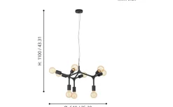 Bocadella Taklampa 64cm 9L Svart