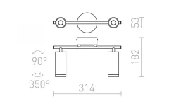 Bogard II Takspotlight Matt svart LED 2x5W 3000K