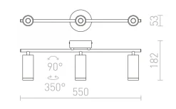 Bogard III Takspotlight Matt svart LED 3x5W 3000K