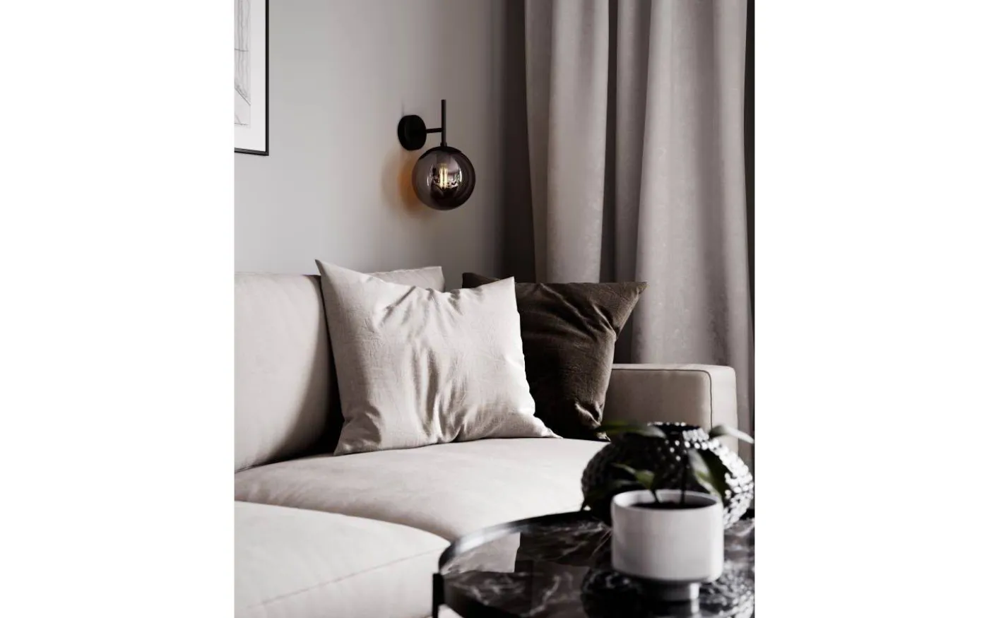 Boyle Vägglampa 31cm Rökgrå