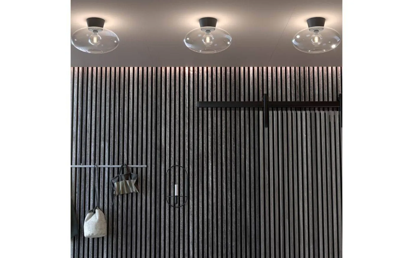 Bullo Plafond 38cm Mattsvart/Klarglas