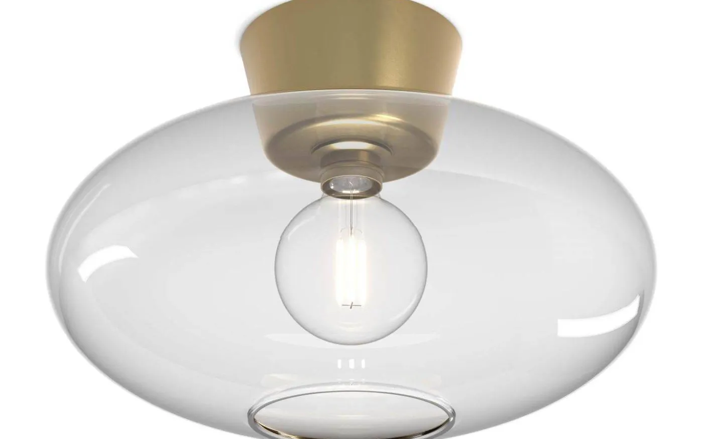 Bullo Plafond 38cm Mässing/Klarglas