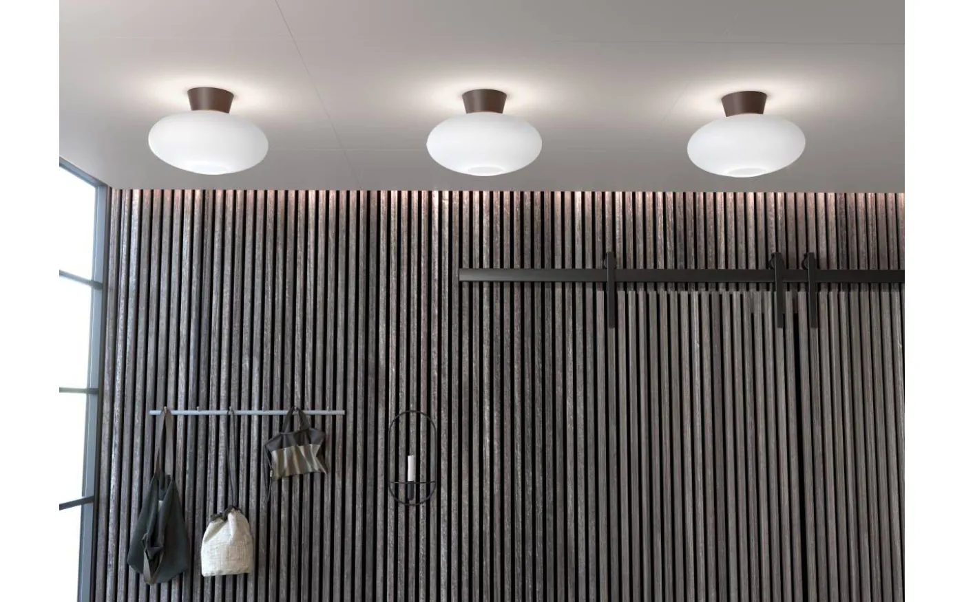 Bullo Plafond 38cm Oxid/Opalglas