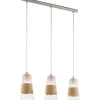 Burnham Taklampa 84cm 3L Borstad Stål/Bast