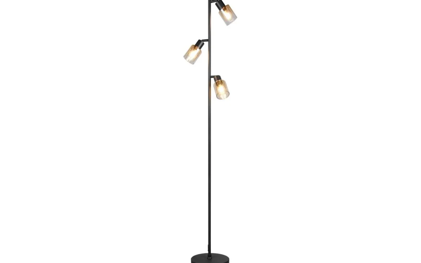 Cadiz Golvlampa 3-delad E14 matt svart/bärnsten