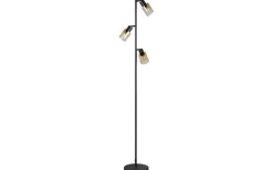 Cadiz Golvlampa 3-delad E14 matt svart/bärnsten