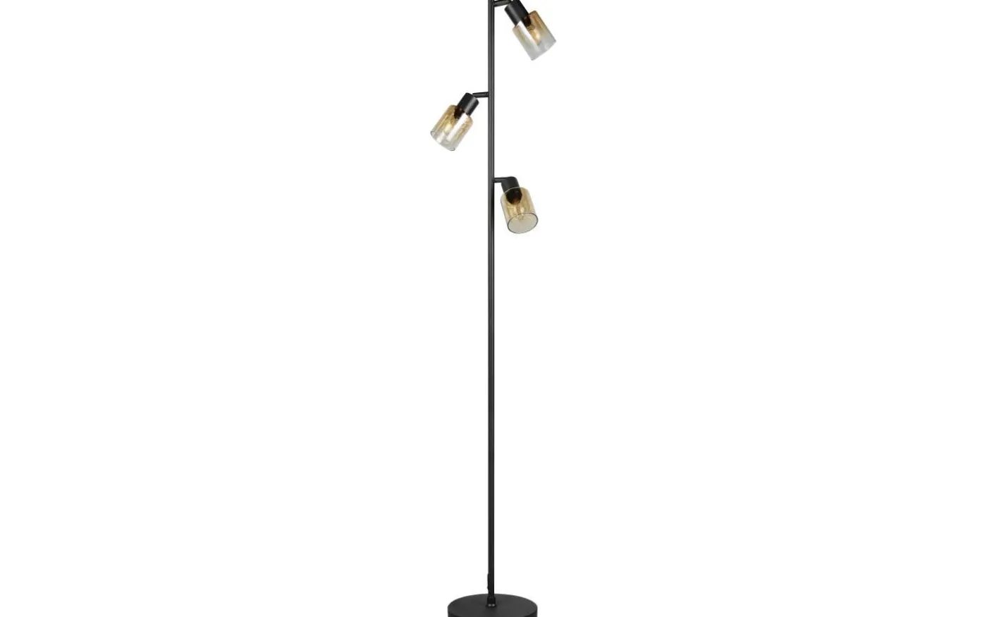 Cadiz Golvlampa 3-delad E14 matt svart/bärnsten