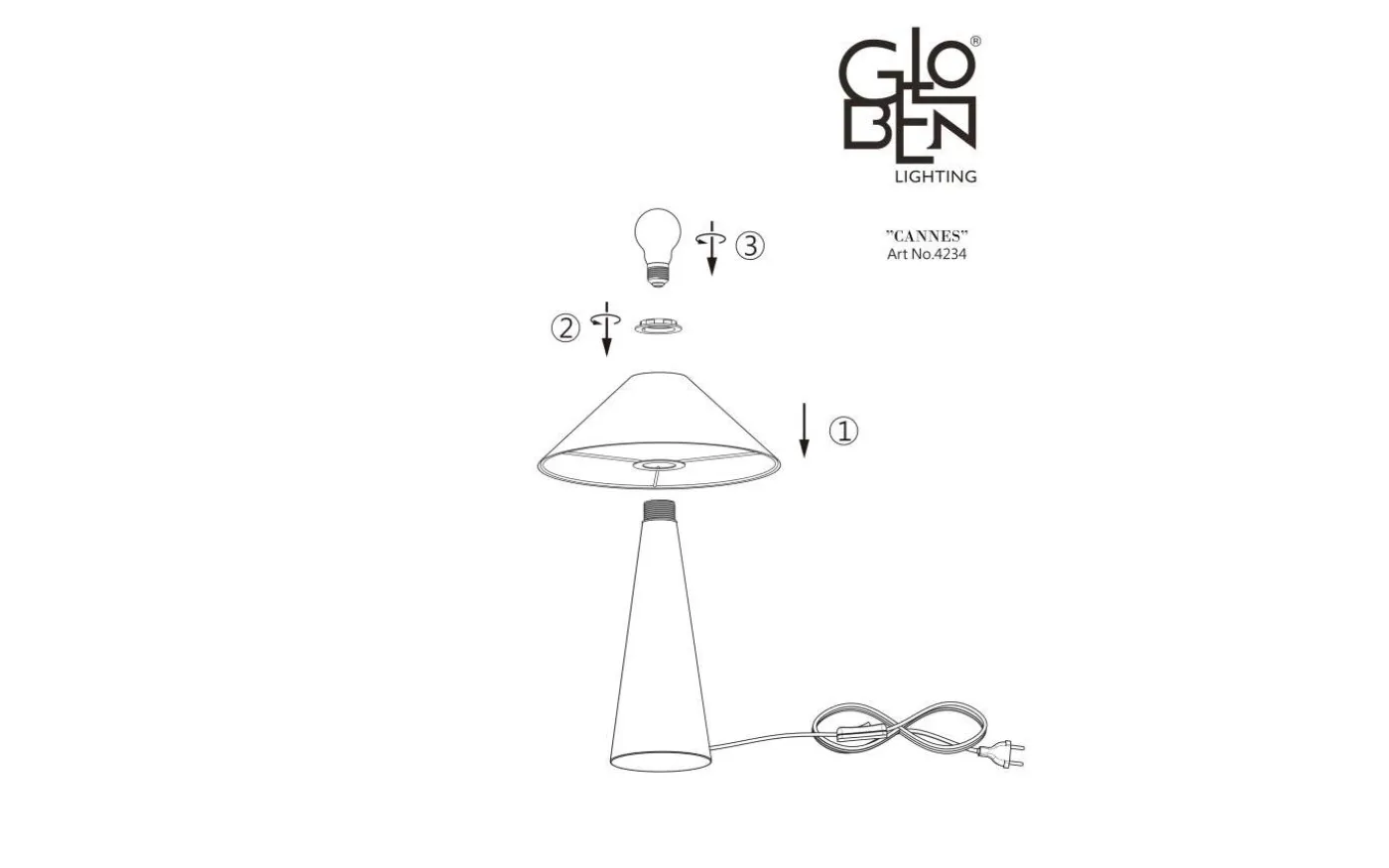 Cannes Bordslampa 40cm Brun