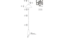 Cannes Golvlampa 140cm Svart