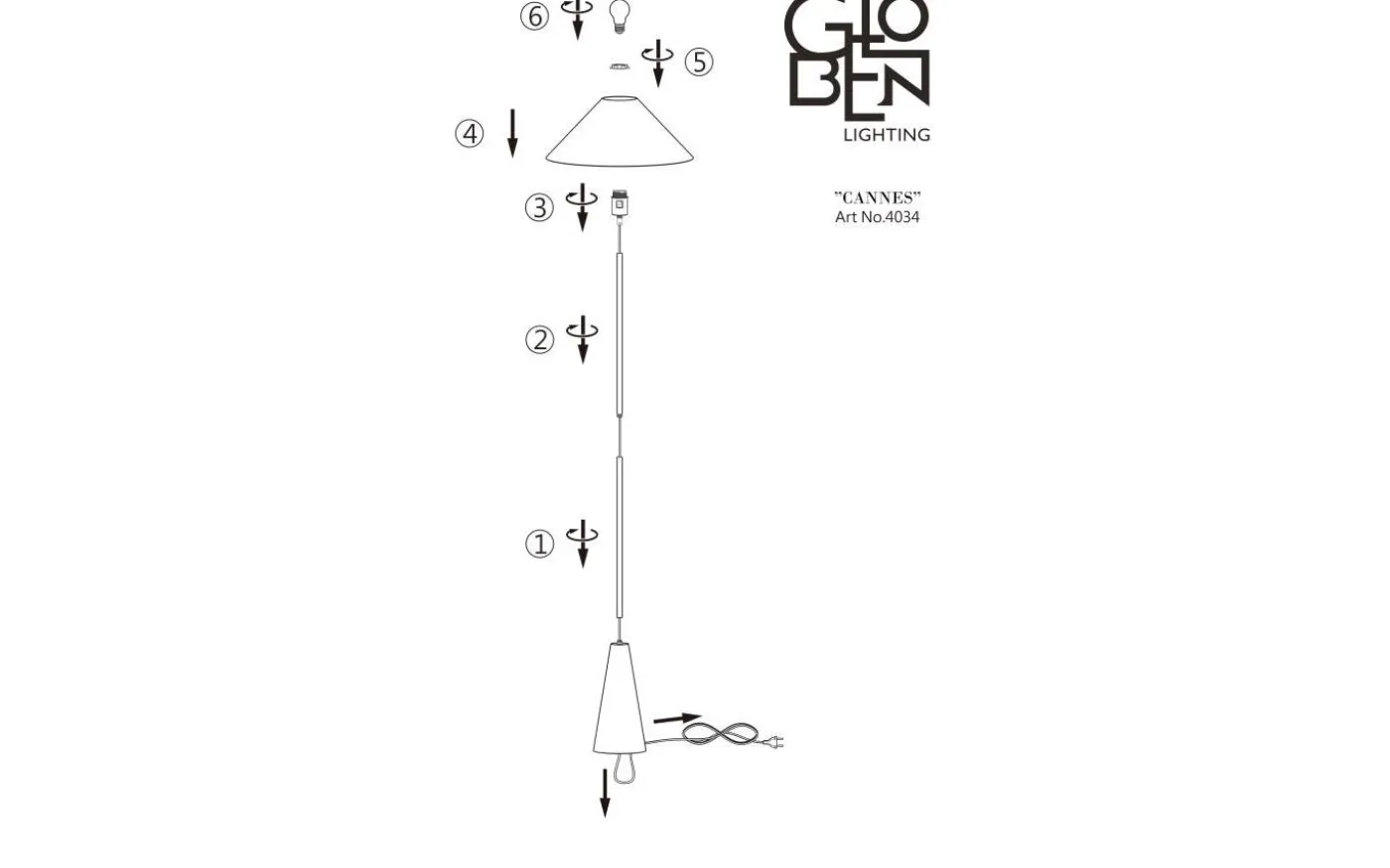 Cannes Golvlampa 140cm Vit