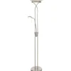 Cannes Golvlampa 1,8m LED 3000K 25W+5W Dimbar Stål
