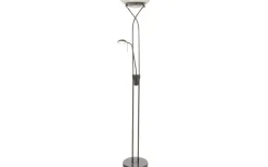 Cannes Golvlampa 1,8m LED 3000K 25W+5W Dimbar Svart/Krom
