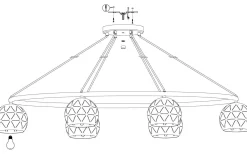 Cantallops Taklampa 115cm 6L Svart